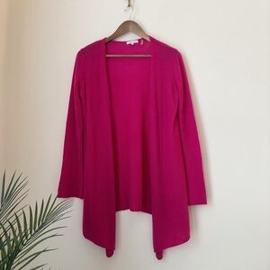 Minnie Rose Fuchsia Cashmere Open Front Cardigan Sweater Small Luxury
